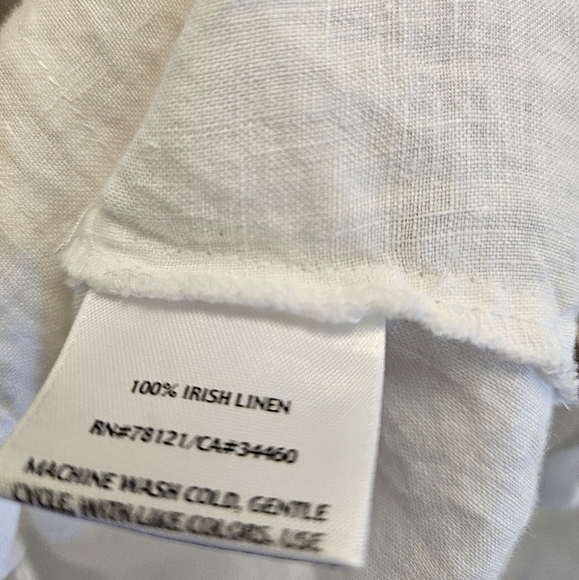 Eileen Fisher White Button Down Top Irish Linen Womens - Picture 5 of 6
